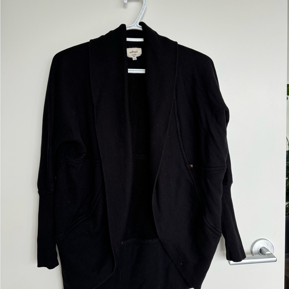 Wilfred Black Open-Front Cardigan